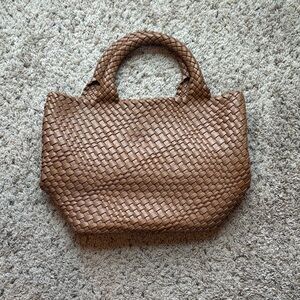 Elegant Brown Woven Tote Bag